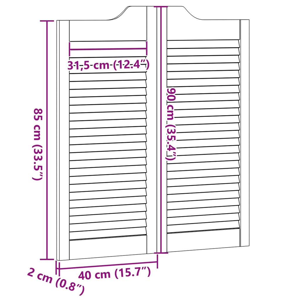 Swing Doors 90 X 40 Cm Solid Pine Wood Natural