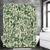 Green Leaf Shower Curtain, Bathroom Decorative Shower Curtain, Waterproof Shower Curtain with Hooks