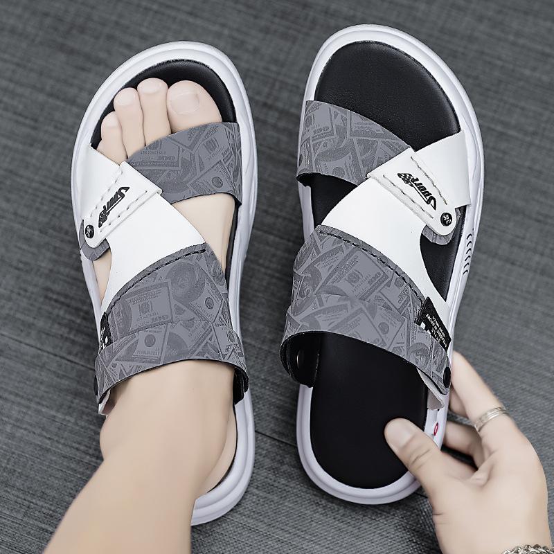 

Beach shoes men s summer wear non-slip and wear-resistant Vietnamese slippers men s outdoor driving dual-purpose casual sandals thick sole 44