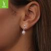 Boucles d'oreilles puces simples étoile en perles pour femmes, boucles d'oreilles en argent sterling S925 mode simples et élégantes