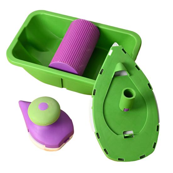 

1 комплект малярных валиков, гладкая катящаяся простая в использовании многофункциональная валиковая кисть для самостоятельной настенной живописи для дома зелёный