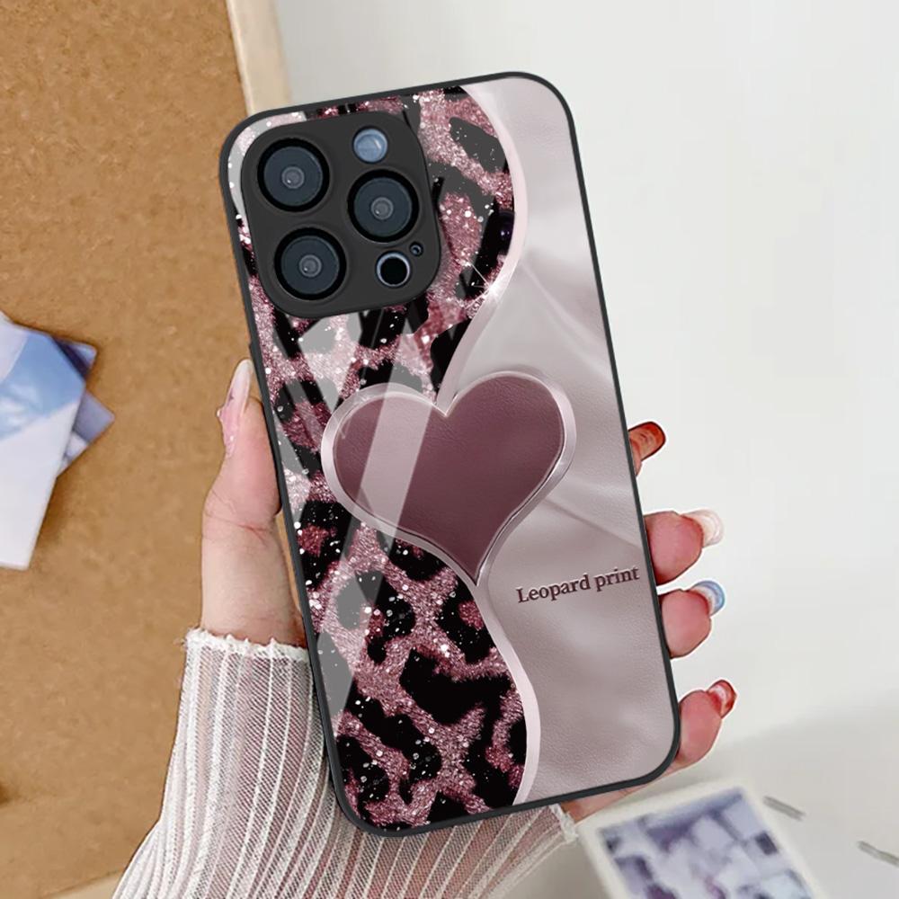 Leopard Print Phone Case For iPhone 17 Pro Case iPhone 11 16 16E 13 15 12 14 Pro Max 7 8 Plus XR SE Tempered Glass Back Cover