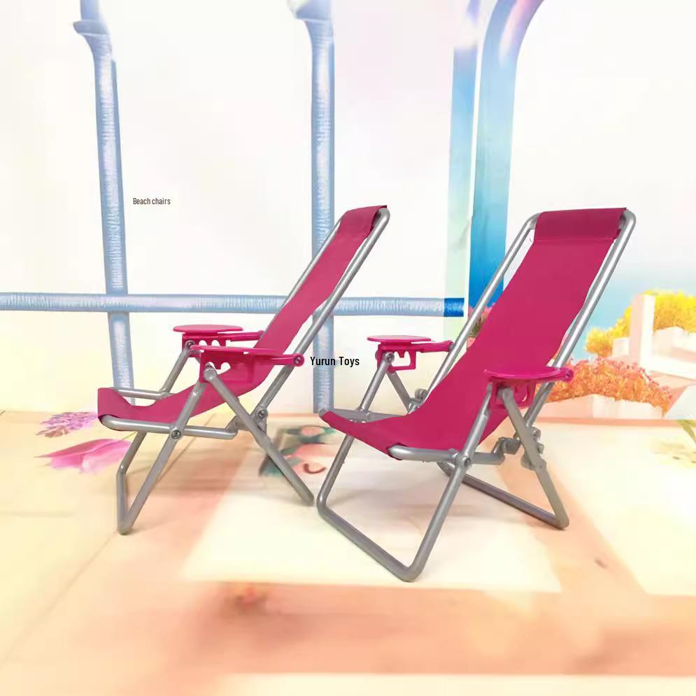 Zusammenklappbarer Puppen-Strandliegestuhl zum Rollenspiel