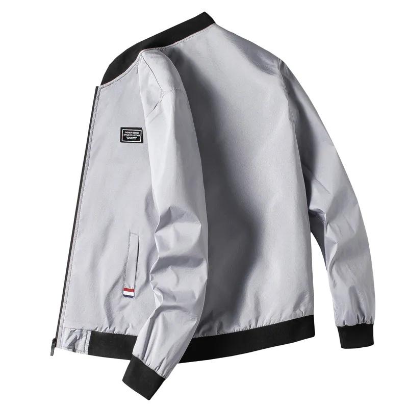 Leichte Herren-Windjacke für Frühling und Herbst, winddicht, lässig, stilvoll, mit Reißverschlusstasche