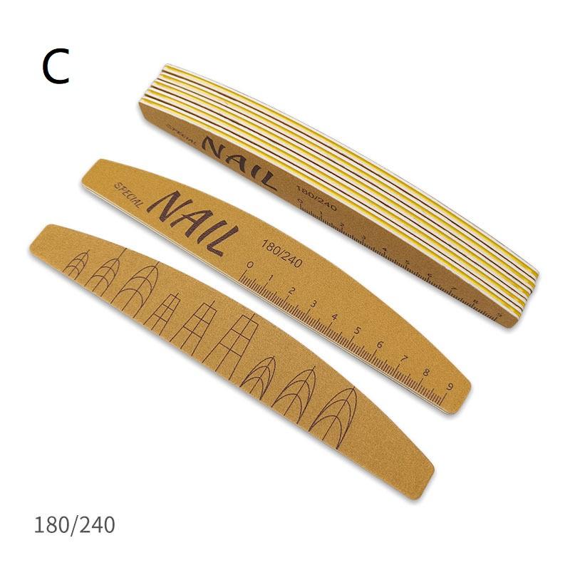 5 ks Sada pilníků na nehty s měřítkem Nail Art Oboustranný pilník na nehty 80-240 zrnitosti Broušení Pískování Leštička Nástroj na manikúru