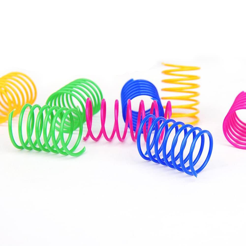 YFFSFDC Cat Toys, Springs, 20 Pieces, 4 Colors, Cat Toys, Spring Toys, Exercise Relief, Stress Relief, Pet Supplies