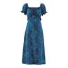 Qiusui Yiren Summer Floral Chiffon A-Line Midi Dress