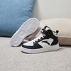 Anta Kids Synthetic Leather Fashion Versatile Lightweight Shock Absorbing High Top Kids Skate Shoes Men Skate Shoes Black White A12438004-5
