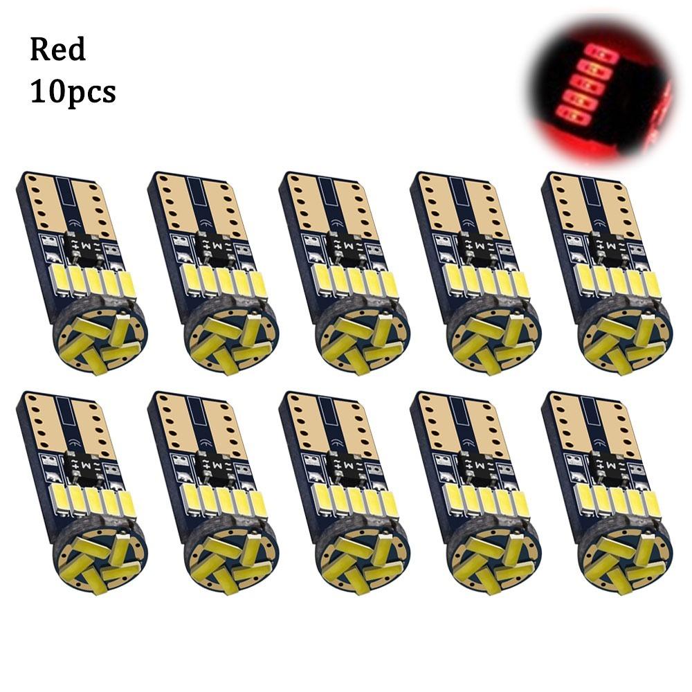

10pcs Super Bright T10 License Plate Light 168 12V Car LED Reading Bulbs 194 4014-15SMD Interior lamps