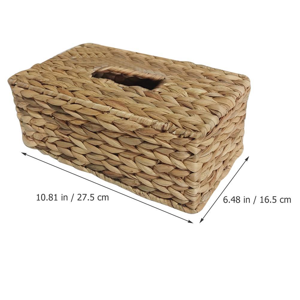Desktop Paper Holders Pastoral Style Home Decoration Hyacinth Straw Tissue Storage Box Rectangular Napkins Towel Travel