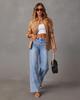 Jeans larghi a patchwork stile europeo da donna 2025