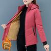 Women Add Velvet Cotton Jacket Female Winter Fleece Warm Hood Fashion Coat Ladies Down Padded Jackets