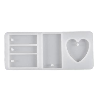 DIY Crystal Resin Heart Rectangle Pendant Mold Unique Accessories Resin Moulds