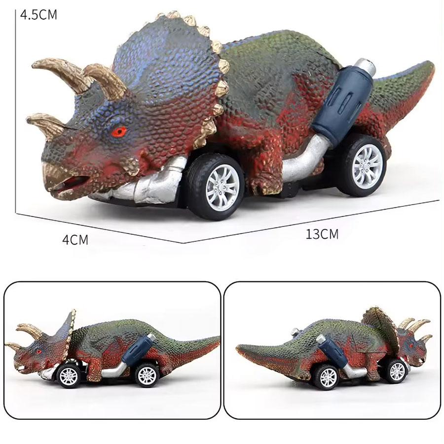 6pc dinosaur toy toy car, interactive game with Tyrannosaurus rex spring, can be used as a gift for holidays, Easter, Halloween