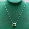SpringLady 100% 925 Sterling Silver 6*8mm Synthetic Emerald Pendant Necklace For Women Sparkling Wedding Fine Jewelry Gift