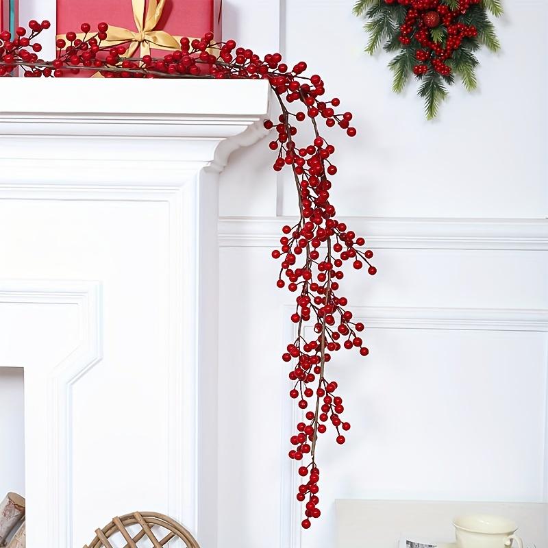 1pc Artificial Red Berry Vine | Plastic Holly Fruit Hanging Vine for Christmas, Weddings, Proposals, Parties, Photography Props