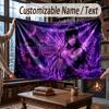 Skull Gothic Theme Throw Blanket Custom Name Text Personalized Blanket Soft Cozy Blanket for Home Sofa Bed