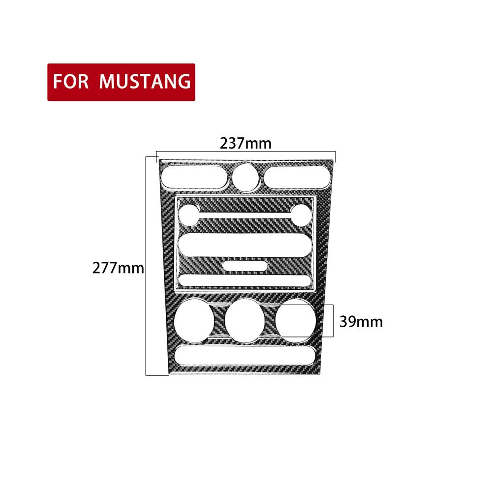 Carbon Fiber Console Radio Control Panel Cover Trim For Ford Mustang 2005-2009