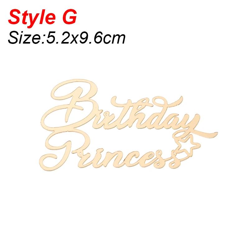 Acrylic Cake Topper Queen Princess Happy Birthday Cake Toppers Ornament For Home Birthday Party Baby Shower Decoration Supplies