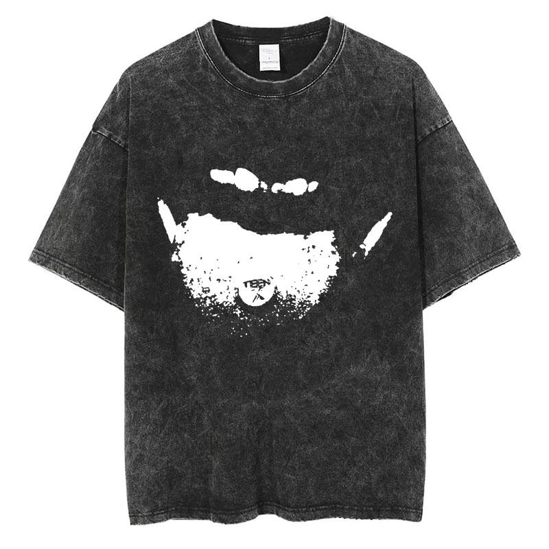 Rapper Playboi Carti Álbum Musical Die Lit Camiseta Lavada Hombres Mujeres Hip Hop Camisetas Populares Moda Camisetas Góticas Algodón Streetwear