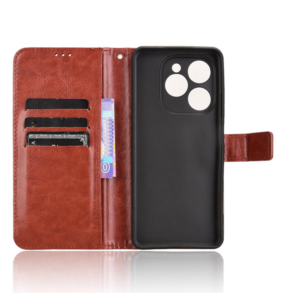 For TECNO Spark 20 Pro 5G KJ8 Wallet Case Crazy Horse Texture PU Leather Stand Cover