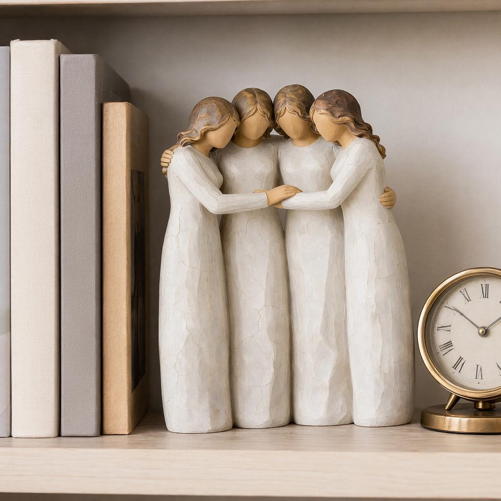 Friendship Gifts for Sisters Four Women Figurine Decor, Sisterhood Statue Gift Friends, Decorative Table Accents Home and Moms, Faceless