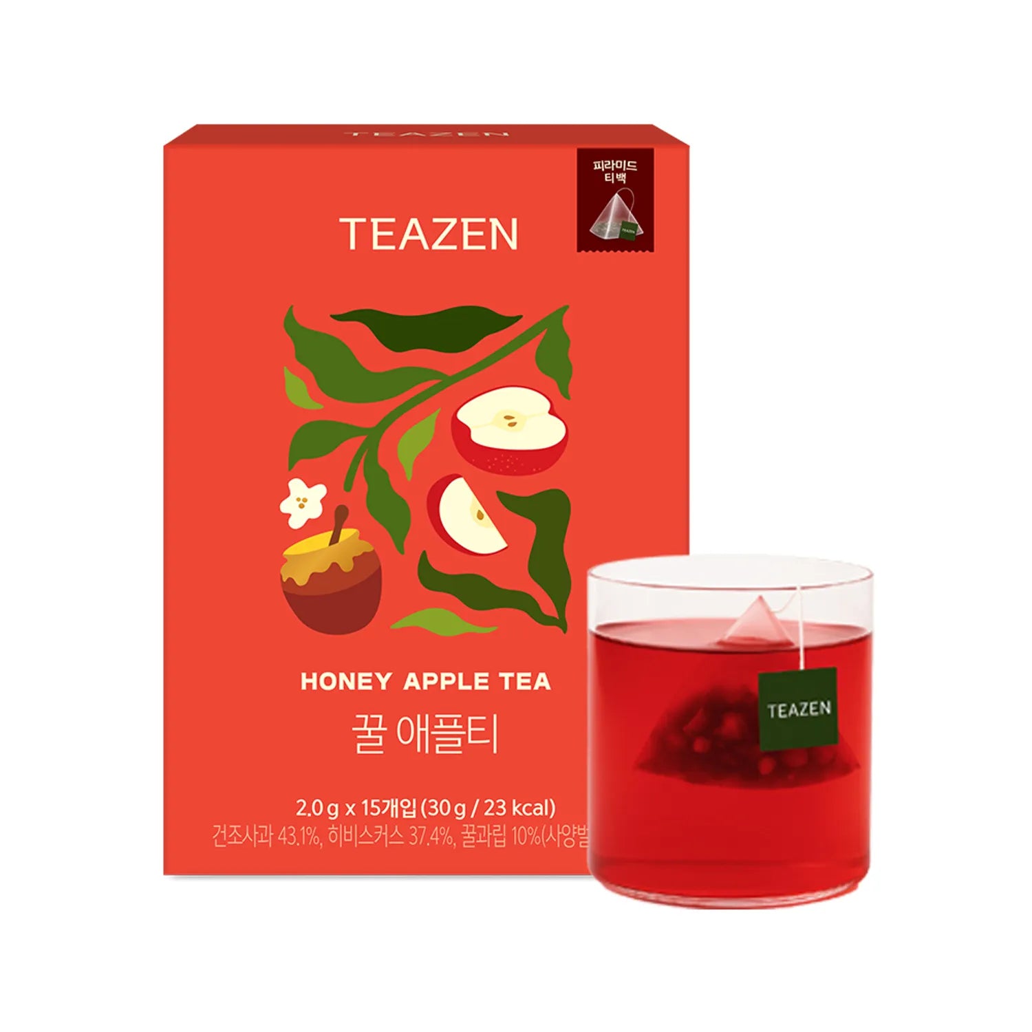Teazen Honey Apple Tea Natural Fruity Herbal Drink 15 Bags Herbal Drink 15 Bags