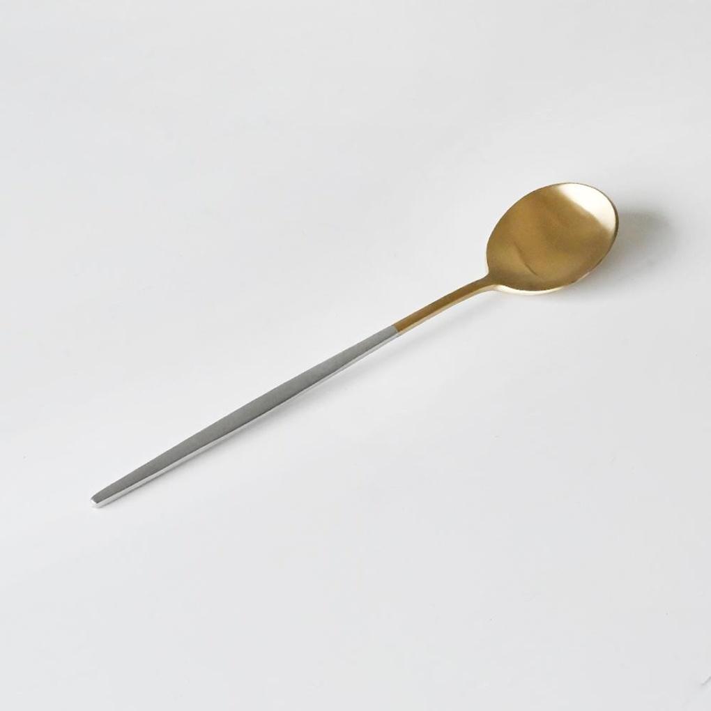 Abella Matte Stainless Steel Dessert Spoon Two-Tone