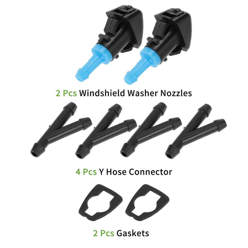 Front Windshield Nozzle for HOPESPANNER Jeep No.5303834AB Black Windshield Nozzle Wiper Washer Jet Plastic 1 Set
