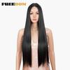 FREEDOM Synthetic Lace Wig 30 Inch Long Straight Wigs Soft Rainbow Colorful Blue Blonde Ginger Wigs For Black Women Cosplay Wig