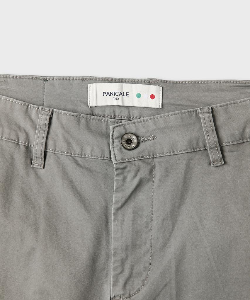 PANICALE Khaki Grey Washed Cotton Chino Pants