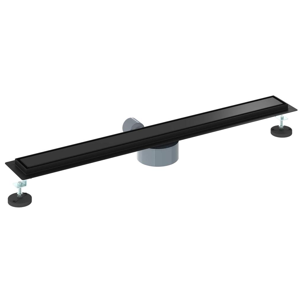 2 In 1 Shower Drain with 360 Degrees Siphon Black 80 Cm Stainless Steel 304