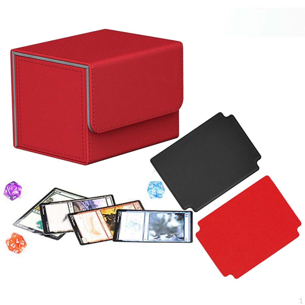 Card Deck Storage Box Protection with 2 Dividers Dice Collectible Game