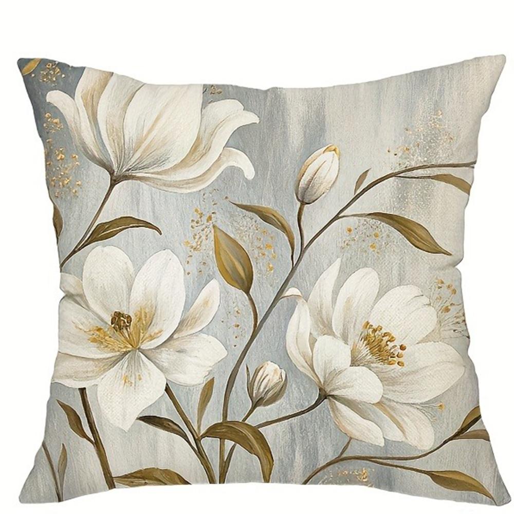 Refined Light - Toned Floral Pillow CoversLiving Room Sofa Cushion Cover, Soft and Comfortable, Bedroom Room Decoration