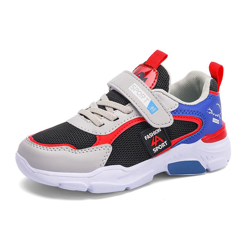 Boys' Waterproof Leather Athletic School Shoes, Soft-Soled Running Sneakers for Spring and Autumn