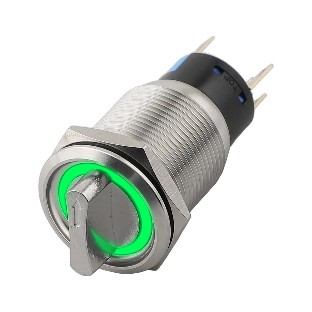 19mm Selector Rotary Switch Latching 2Positions 1NO1NC 12-24V Push Button Switch With A Mechanical Life Of 300,000 Cycles Tools