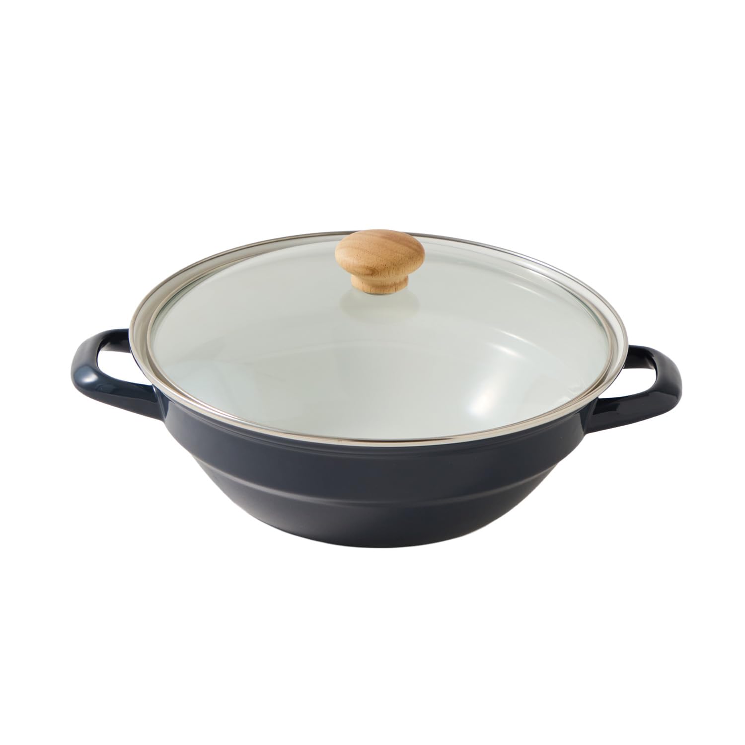 

Fuji Enamel Earthenware Easy to Gray Pot, Enamel, Double-Handled Pot, Clean, Payne s