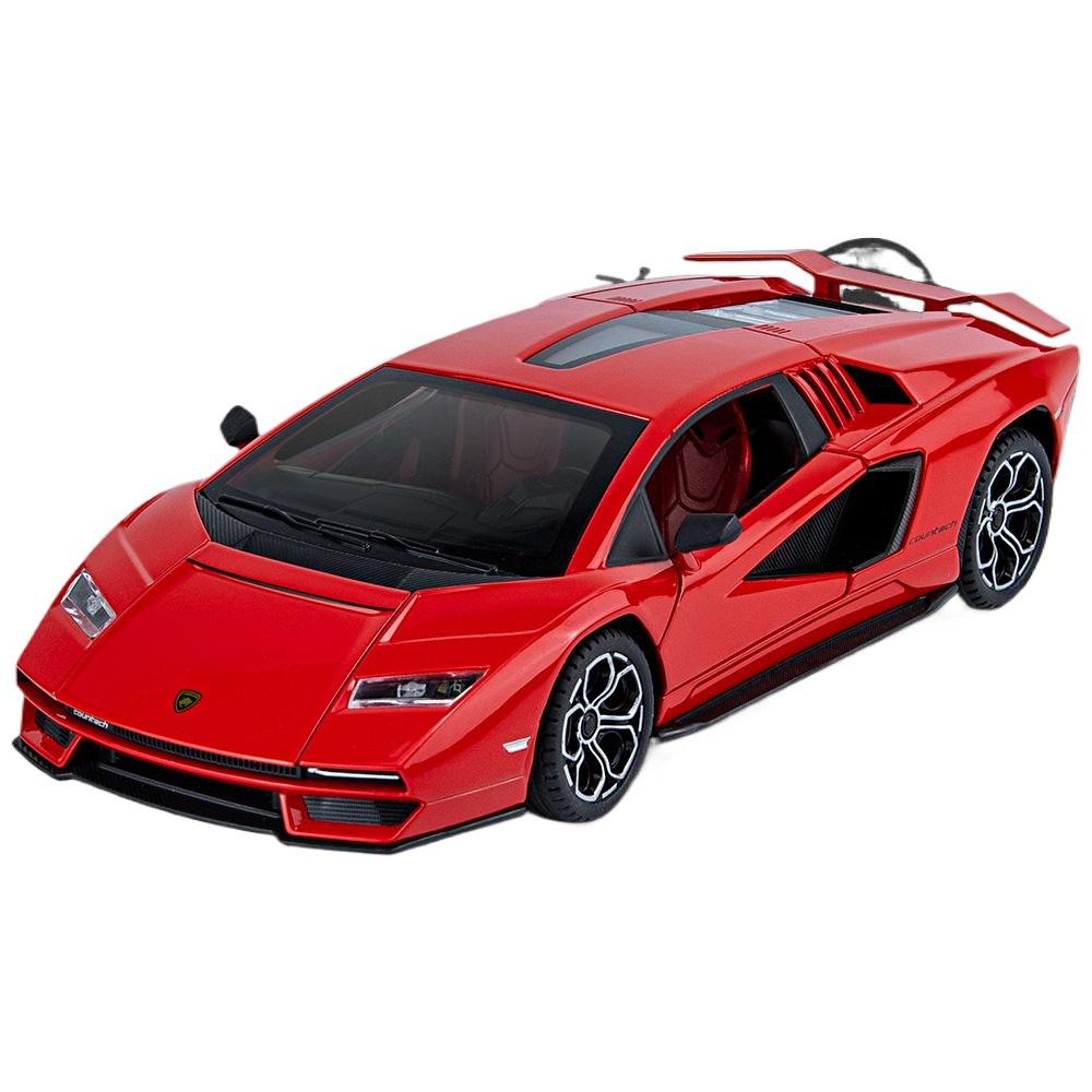 

1/24 Lambos Countach LPI800-4 Supercar Alloy Model Diecast Sound Super Racing Lifting Tail Hot Car Wheel Gifts червоний