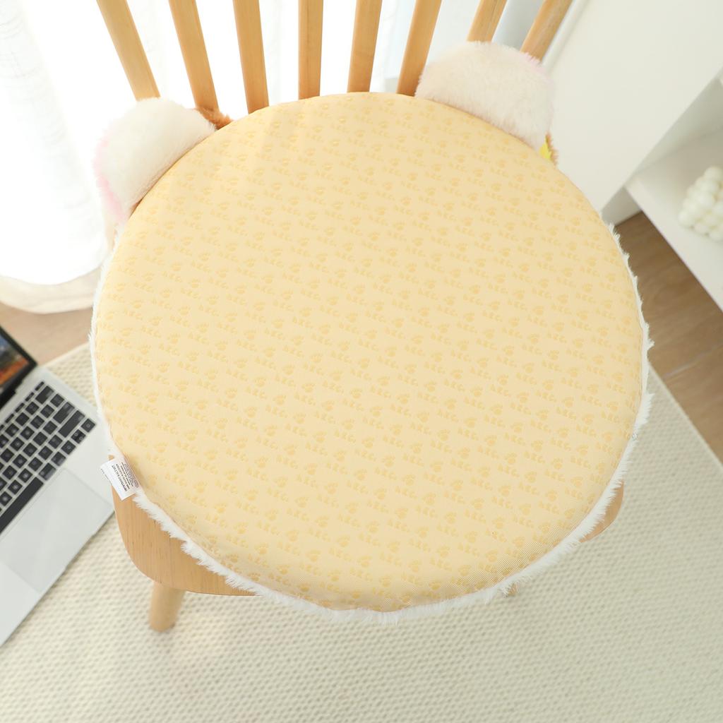 Memory Foam Rilakkuma Round Plush Seat Cushion Soft Fluffy Chair Pad with Zipper for Home Office Dorm Car Seat Decor Gift