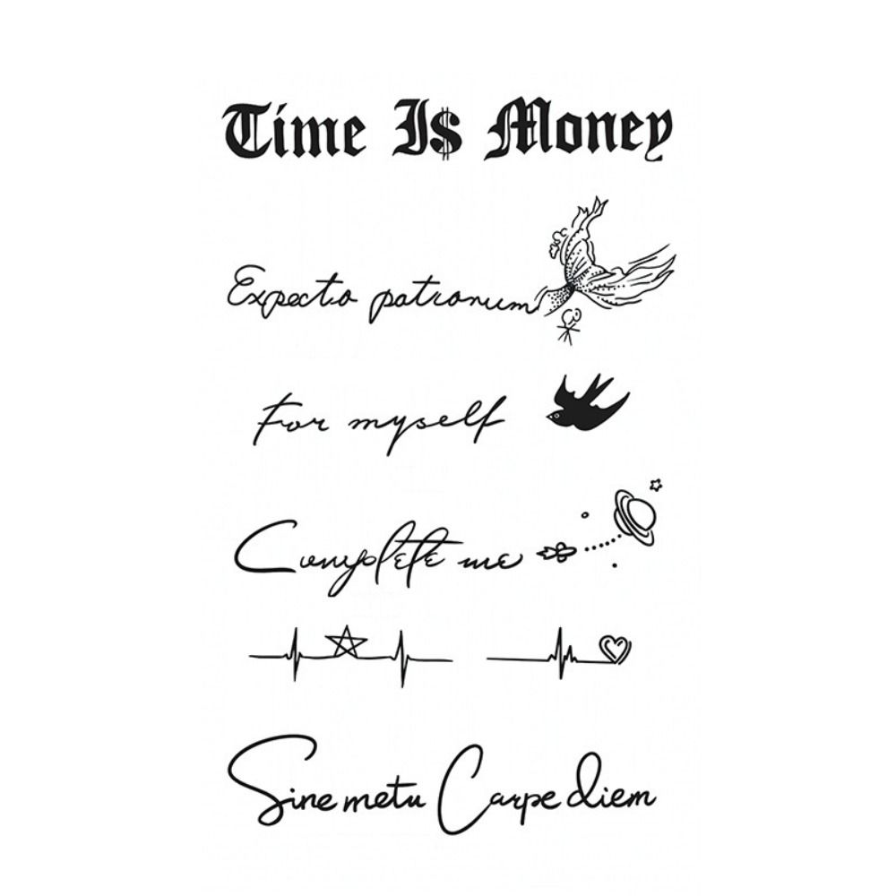 

English Letter Fake Tattoo Long Lasting Hombre Art Fake Tattoo Juice Tattoo Men