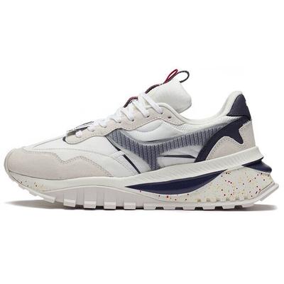 Li Ning Fangyuan Evo Zapatillas Deportivas Casuales de Caña Baja Cómodas Transpirables para Hombre Zapatillas Blancas Azules AGCR227-6
