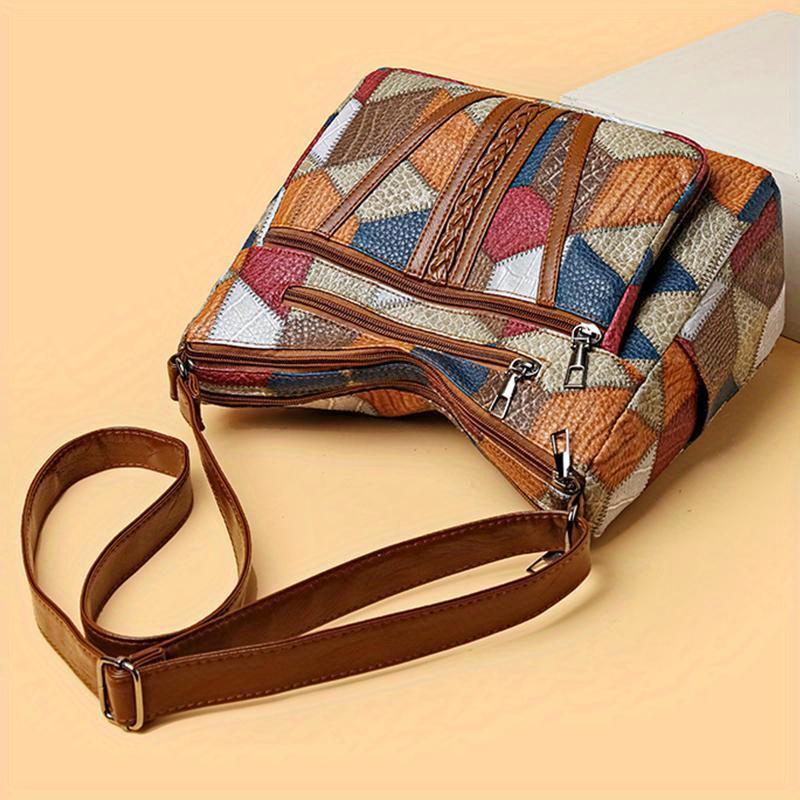 Women's Elegant Vintage Crossbody Bag Trendy HandBag Fashion Multi-pockets Shoulder Bag All-match Retro Crossbody Bag