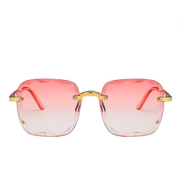 

Винтажные квадратные солнцезащитные очки, женские классические безрамные зеркальные солнцезащитные очки с градиентом, женские модные солнцезащитные очки без оправы розовый