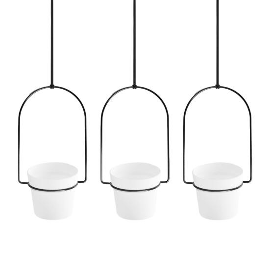 Innen-Hängepflanzer-Set Wandmontage-Pflanzenhaken-Set Hängender Blumentopf mit Metall