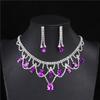 Exquisite Full Diamond Bridal Necklace & Earrings Set - High-Grade Wedding Accessories