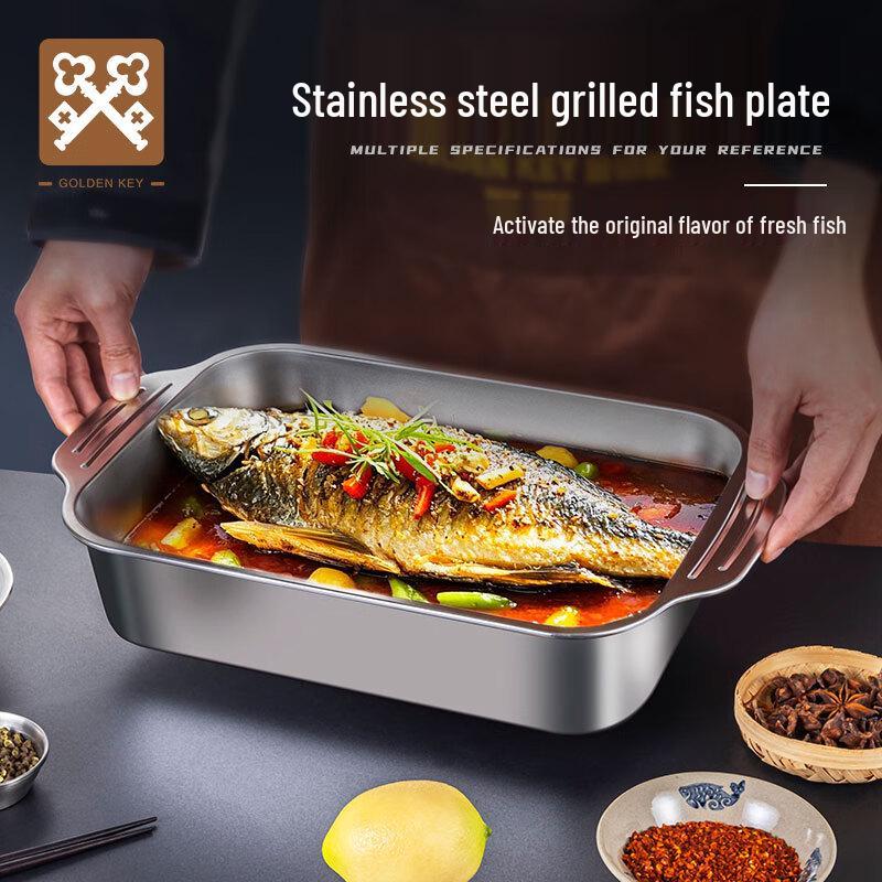 GOLDEN KEY Stainless Steel Deep Roasting & Serving Tray