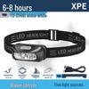 Mini USB Rechargeable Wearable Headlamp with Wave Induction for Night Fishing and Outdoor Patrols