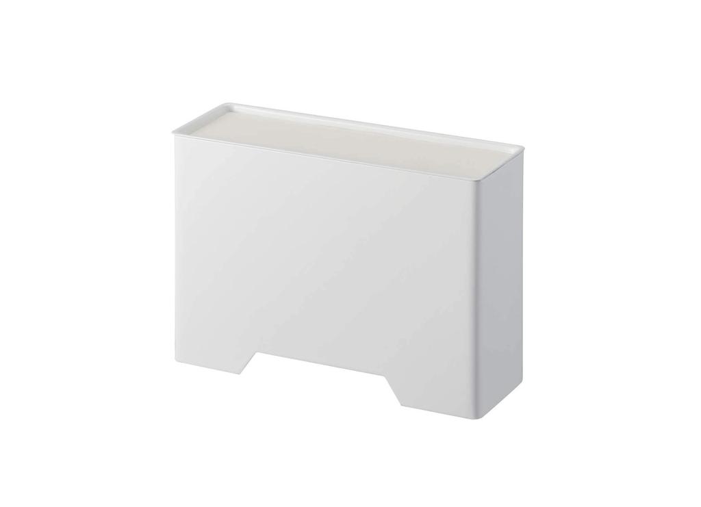 Yamazaki Tower Magnetic Mask W19 x x Mask Case for 4358 Holder, White, Approx. D6.5 H13.5cm, Box-Shaped Entryway,