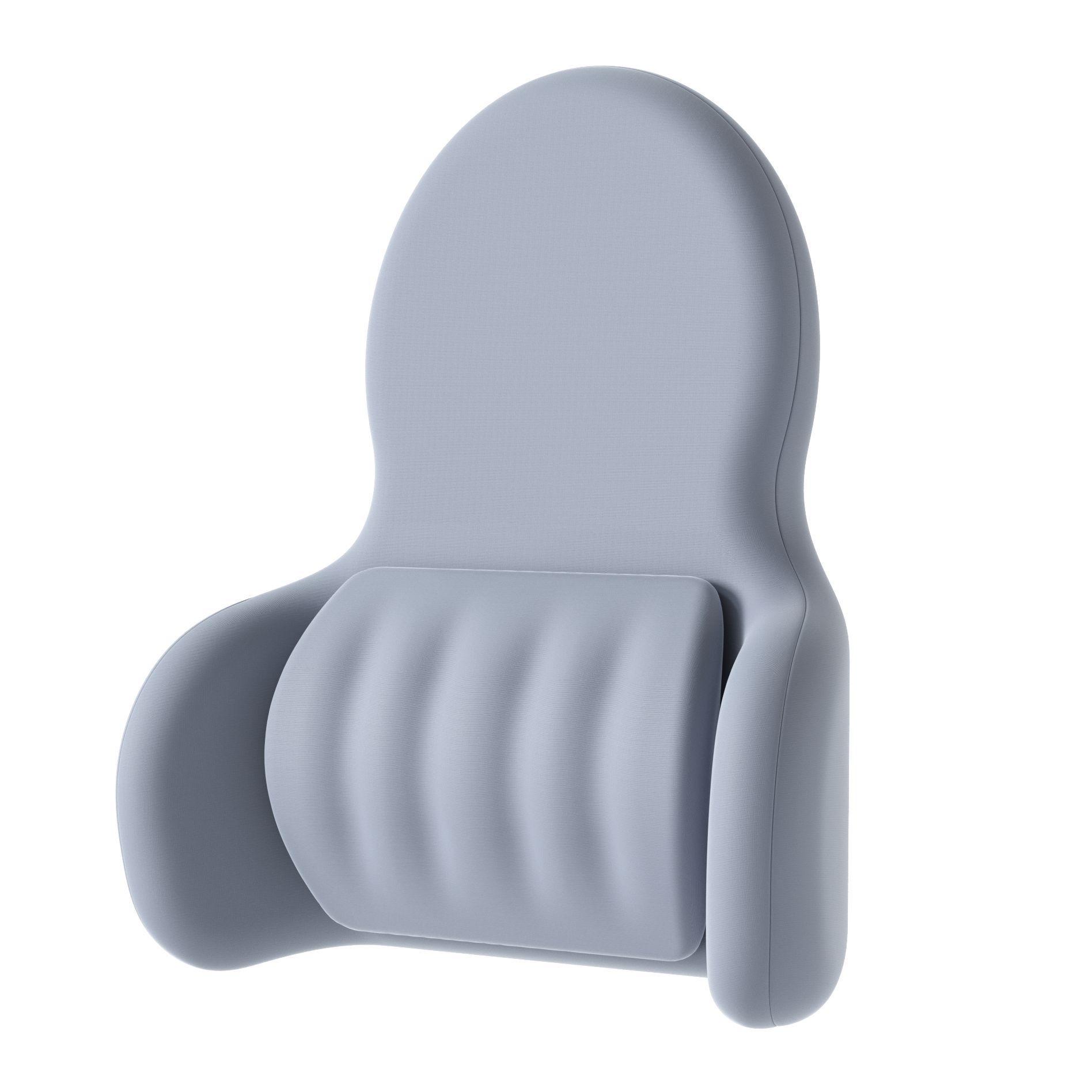 

Multi-Functional Car Seat Lumbar Support Adjustable Headrest Set Memory Foam Ice Silk Waist Cushion Soft Firmness Neck Pillow сірий колір
