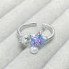 [Symphony Star Ring] Enamel Dripping Oil Fishtail Star Opening Ring Zircon Niche Light Luxury High-End Stacked Ring